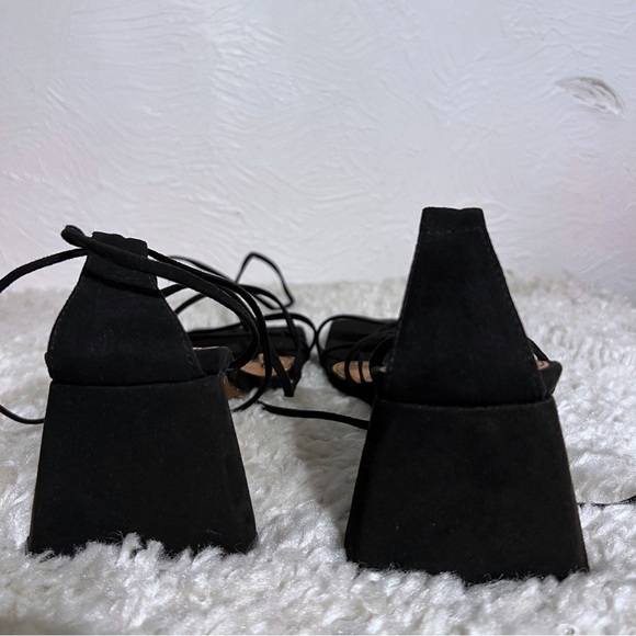 Asos Design Square toe tie leg block heeled Women’s Heels Black SZ US 9 LKNW - Picture 4 of 10